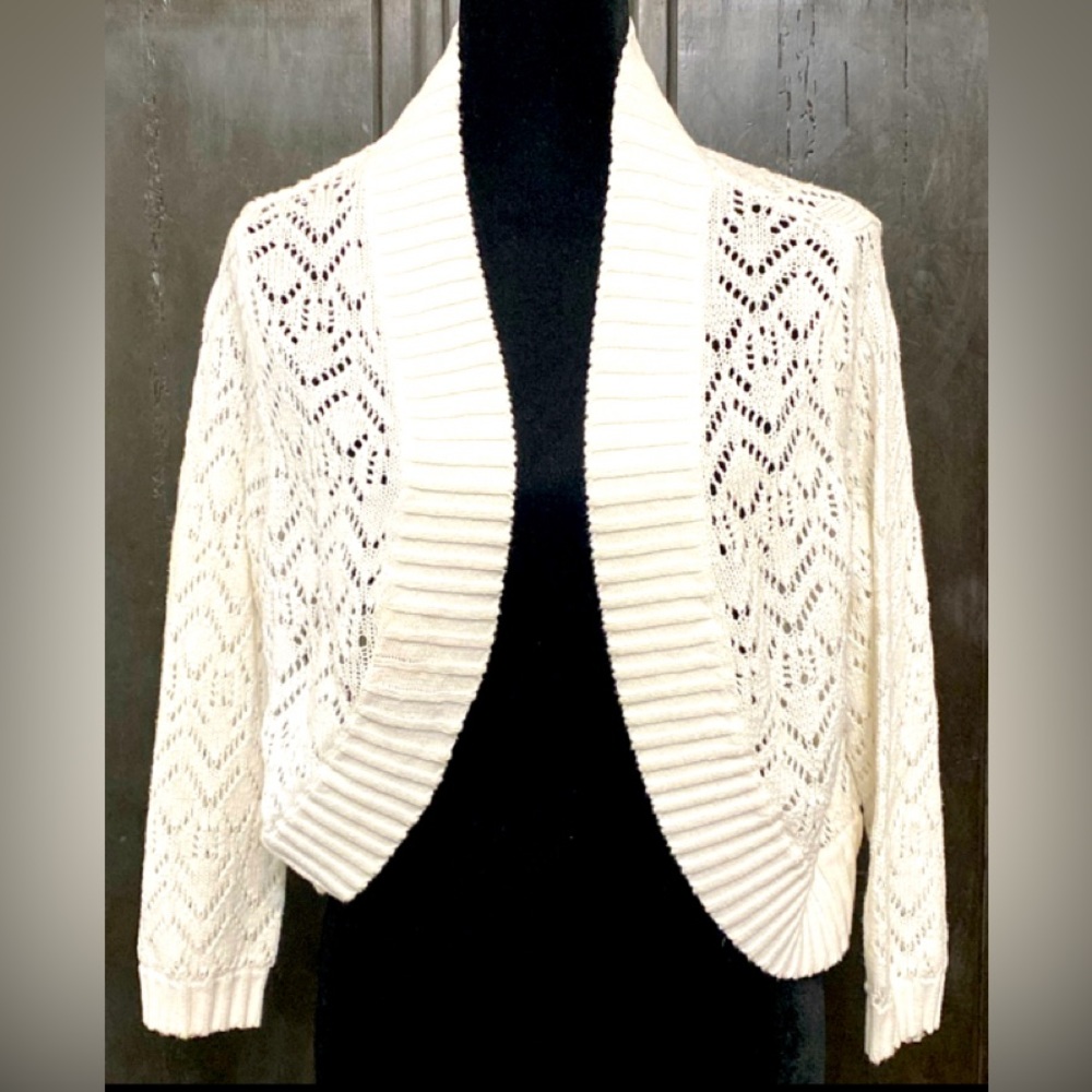 White cropped sweater cardigan - Size Medium